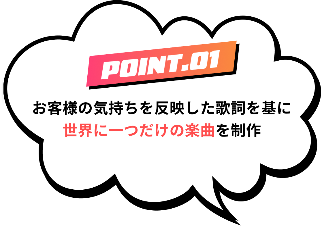 お客様の気持ちを反映した歌詞を基に世界に一つだけの楽曲を制作